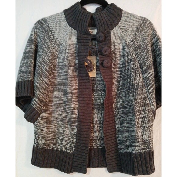 NWT Sonoma Life +style Shawl Cardigan Sweater 3button Light/ Dark Grays Womens M - Picture 2 of 16